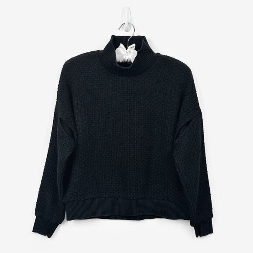 Zara Textured Sweater Underarm Cut-Outs Size M Black Edgy Cozy‎ Boxy Normcore